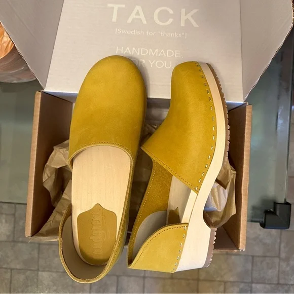 Women's Yellow Mules - Picture 1 of 3